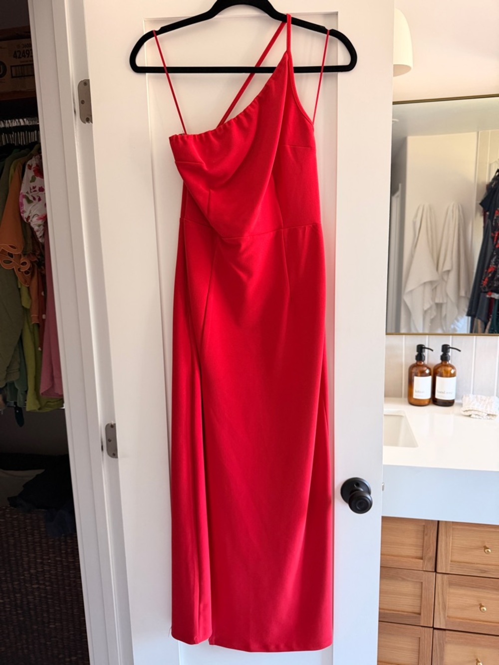 Abercrombie & Fitch Women's Asymmetrical One-Shoulder Maxi Dress